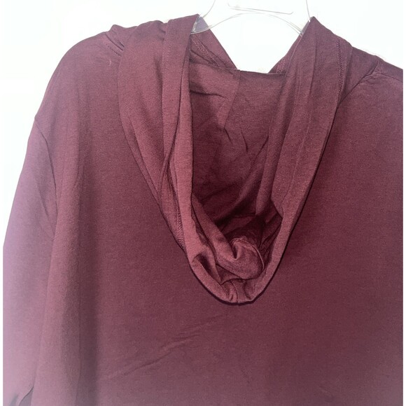 True Religion Logo Crop Woman Hoody Dark Burgundy Xl Style#206667 Cotton/Rayon - Picture 7 of 9